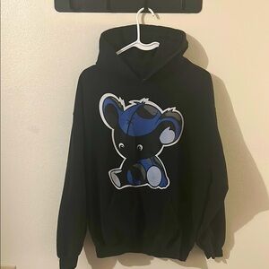 Grail Air Jordan 3 Royal Blue Graphic Black Combed Ring Spun Cotton Hoodie